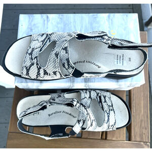 Barefoot Freedom Drew Orthopedic Abby Wedge Snake Print Slingback Sandals 9 W